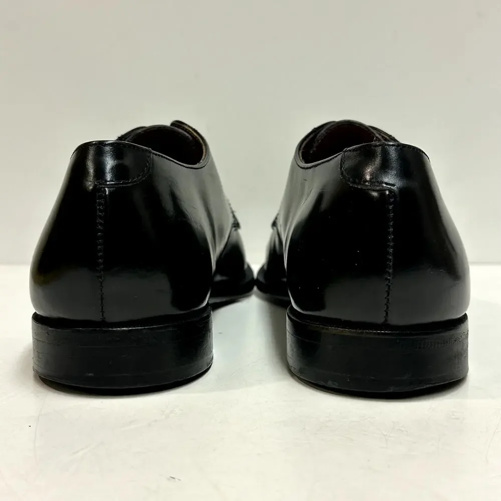 VERY GOOD Cole Haan Derby Blucher Cap Toe Black Calf Made in Maine USA 11.5